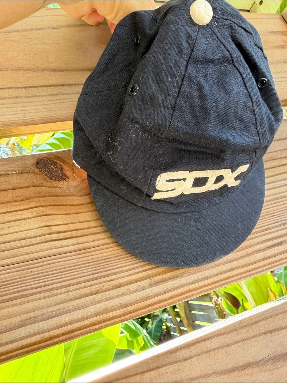 Vintage Kids Navy Black Baseball Hat with White SOX Logo